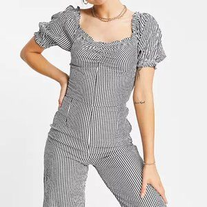 ASOS x MONKI Wide Leg Jumpsuit with Sweetheart Neckline